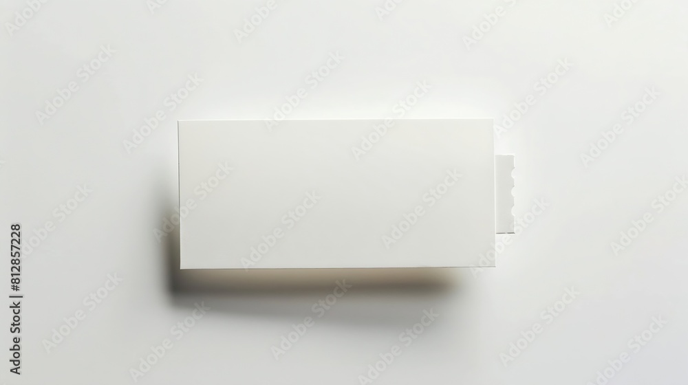 White ticket isolated with paper texture for mockups : Generative AI White ticket isolated with paper texture for mockups : Generative AI