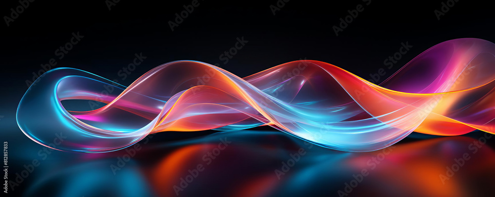 Dynamic ribbons of neon light curve through space, a high definition ...