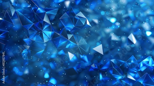 background for an information technology company or background with blue triangles Generative AI hyper realistic 