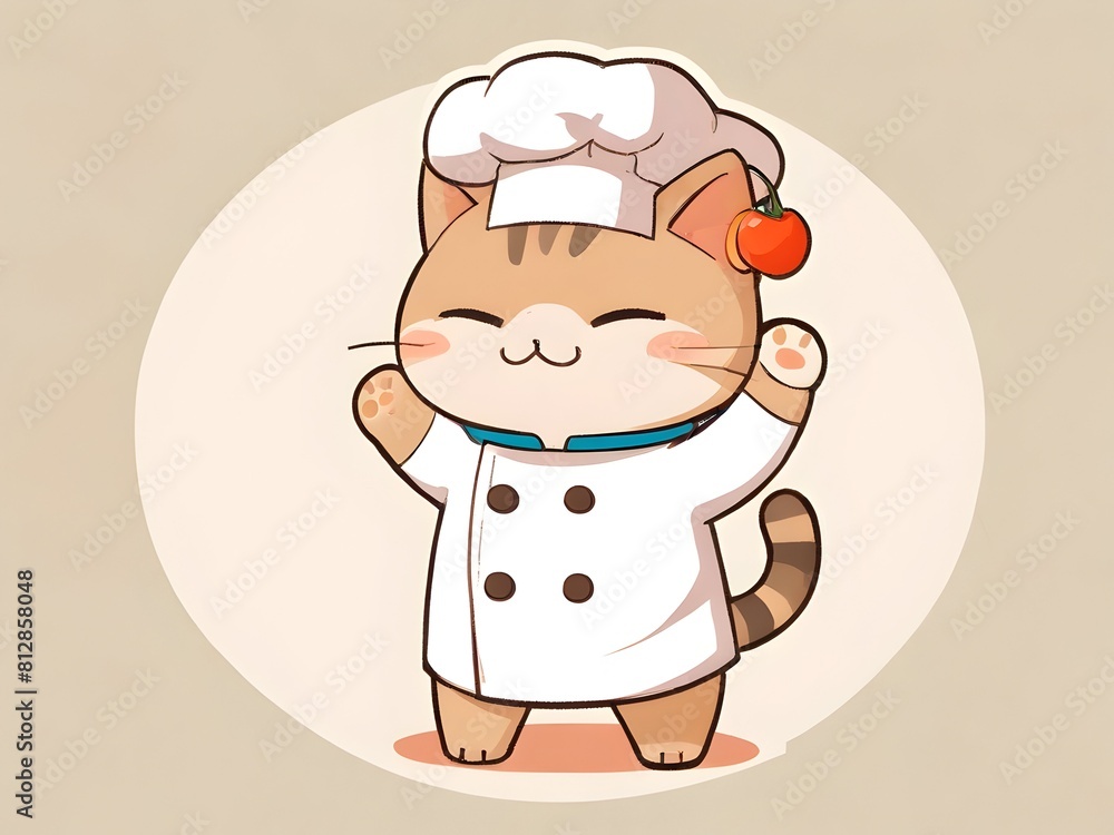 Cute Chef Cat Illustration Art Cute Chef Cat Illustration Art