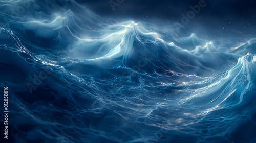 Wallpaper Mural Bioluminescent Ocean Waves: Mesmerizing Light Patterns at Night Torontodigital.ca