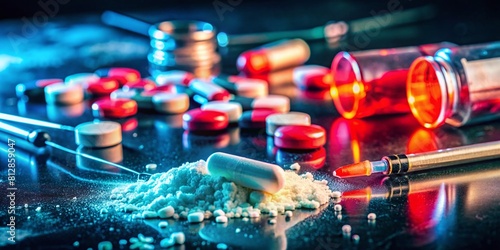 fentanyl kills drugs dangerous heroin cocaine crack amphetamine social problem photo