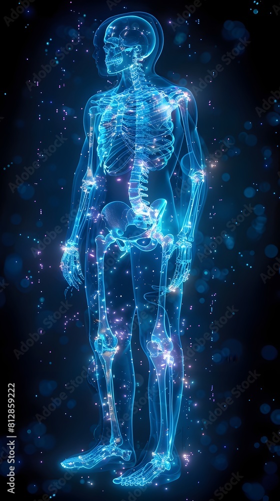 Neon XRay Comprehensive Anatomical Diagram of the Human Body