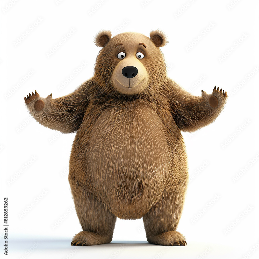 The illustration of a cute cartoon bear against a white background. The illustration of a cute cartoon bear against a white background.
