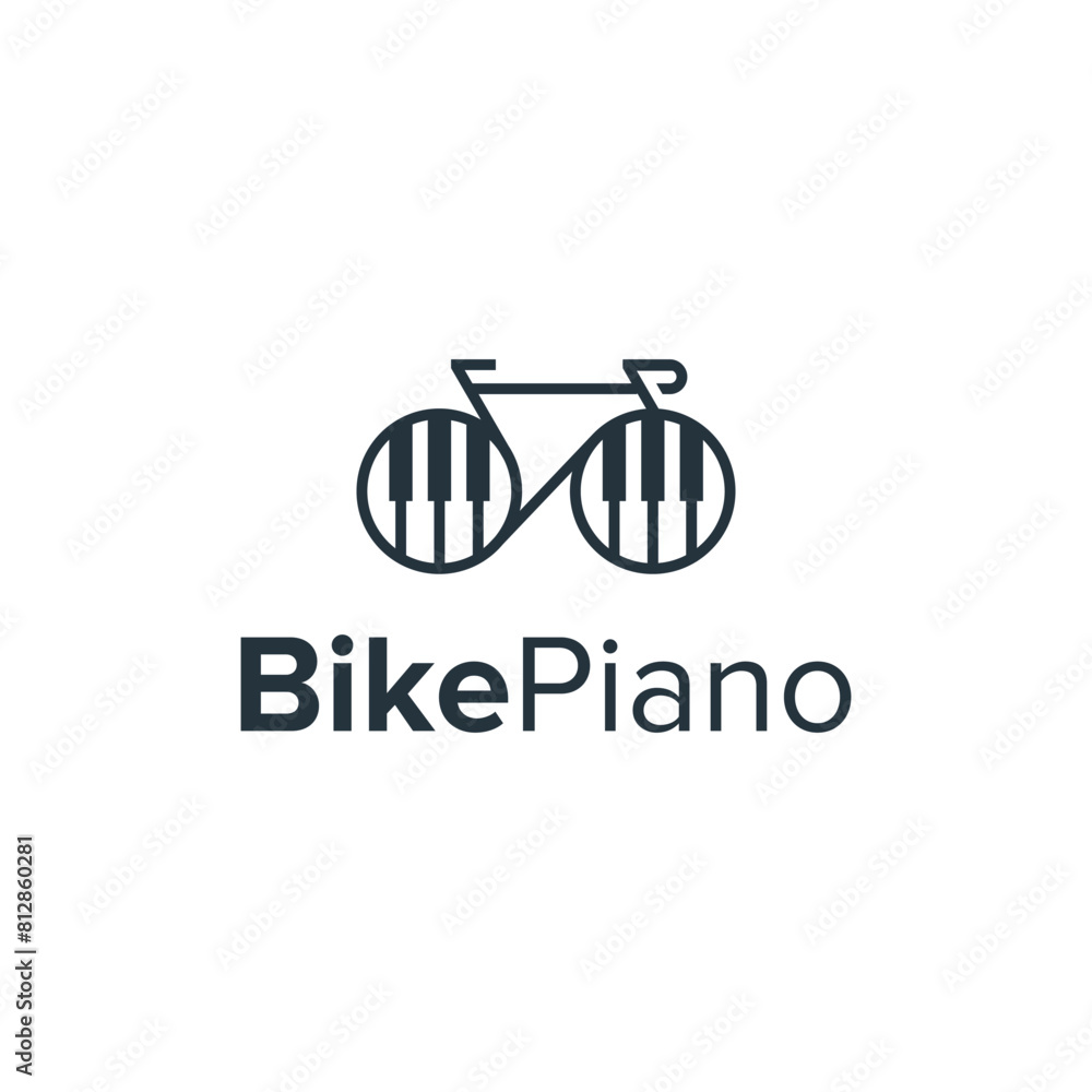 bicycle piano simple sleek creative modern geometric logo design vector bicycle piano simple sleek creative modern geometric logo design vector