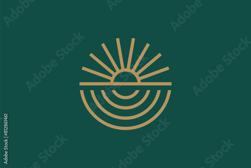Golden Dawn Logo Embracing Nature Energy Renewal