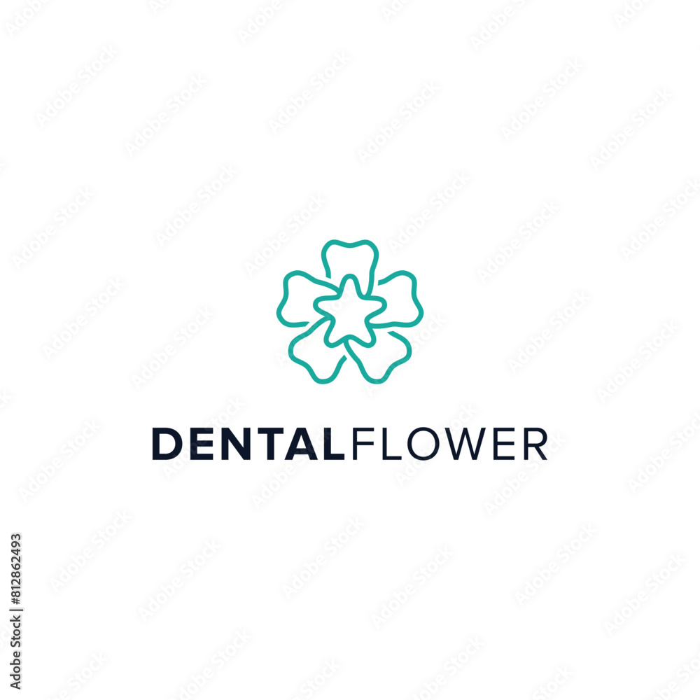 dental flower simple sleek creative modern geometric logo design vector dental flower simple sleek creative modern geometric logo design vector