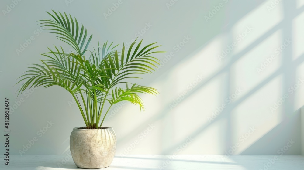 palm tree in pot on a white background palm tree in pot on a white background