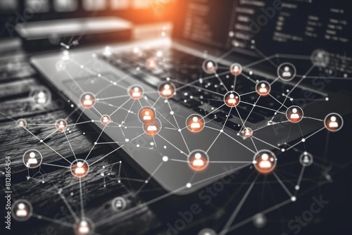 International internet day: a world connected, linking people, electronic devices globally through a network. Cloud storage, seamless connectivity across computers, tablets, laptops, phones