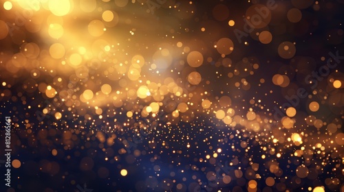 Glitter defocused abstract Twinkly Lights with golden dust and shine. Bright futuristic luxury for Christmas and party backdrop. AI Generative. hyper realistic 