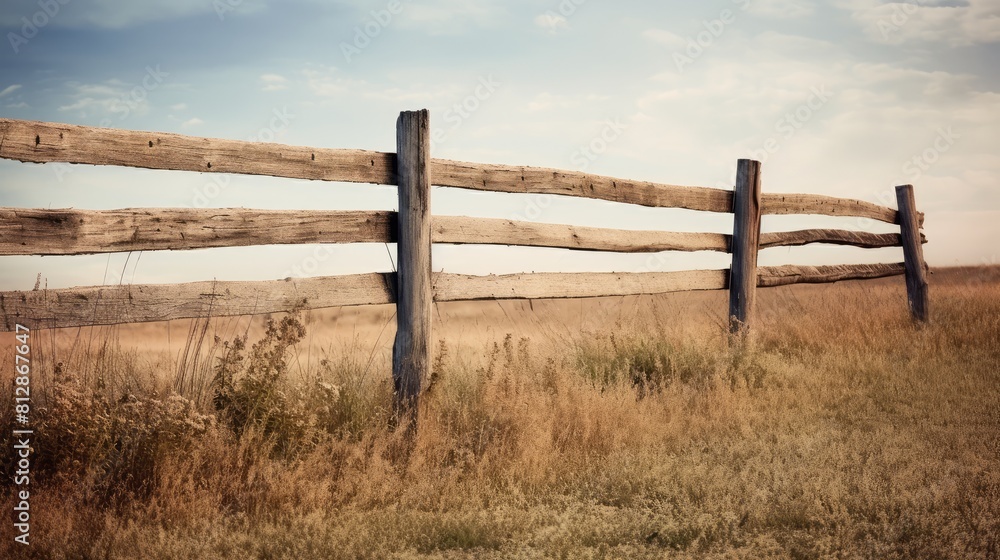 wooden fence in the field wooden fence in the field