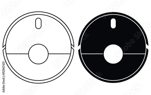 Robot vacuum cleaner icon. Modern electronic device. Vector illustration.