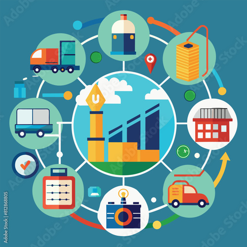 Clean and minimalist logo design in blue and green colors, featuring a circle as the main element, A clean and simple design featuring a bird cage, minimalist logo