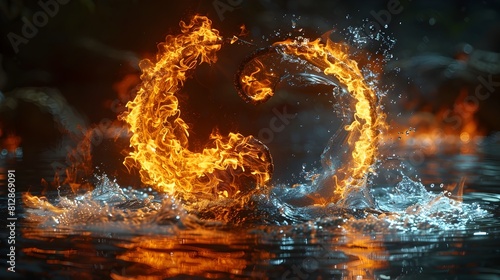 Fiery Yin Yang Aqua Circle Logo Design