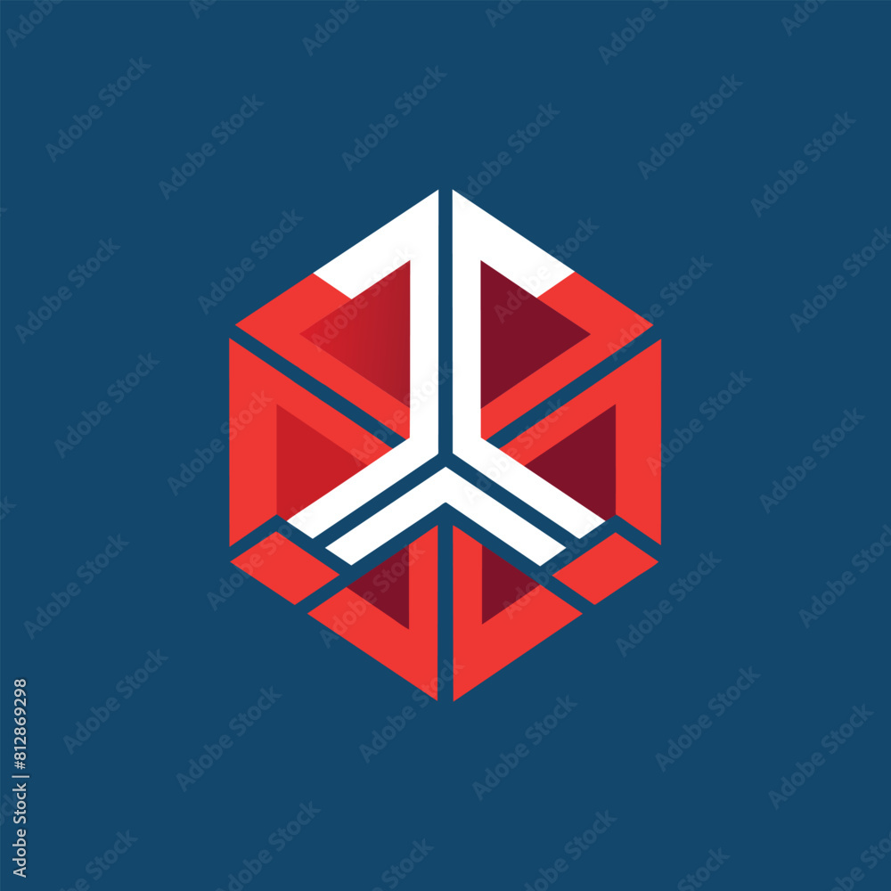 Minimalist red and white logo displayed on a blue background, A minimalist logo capturing the essence of cutting-edge technology Minimalist red and white logo displayed on a blue background, A minimalist logo capturing the essence of cutting-edge technology