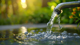 Businesses Embrace Advanced Water Conservation Techniques to Reduce Usage and Waste   Photo Realistic Concept on Water Conservation in  Stock Photography