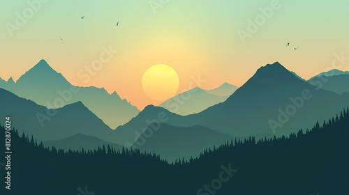 low square mountain ridge Stock vector illustration