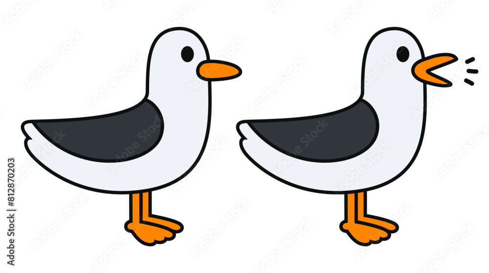 Simple cartoon seagull drawing Simple cartoon seagull drawing