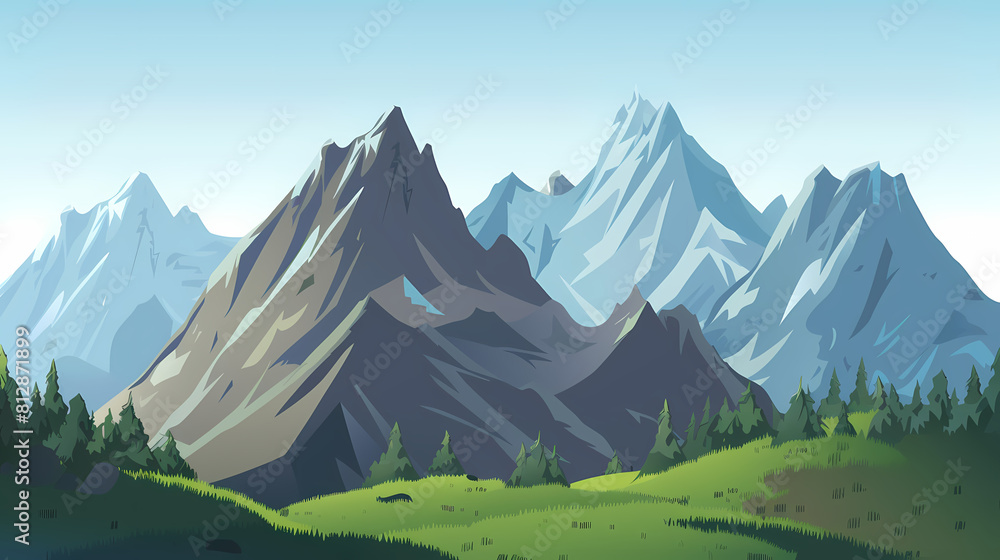 Fototapeta premium low square mountain ridge Stock vector illustration