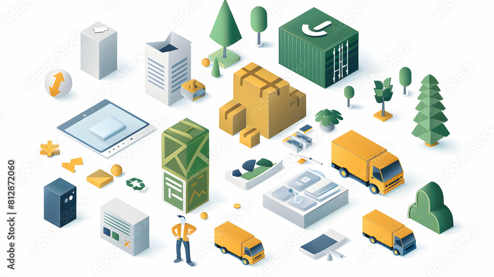 Corporate Sustainability Reporting: Companies Transparently Share Environmental and Social Impacts   Flat Design Isometric Illustration Concept