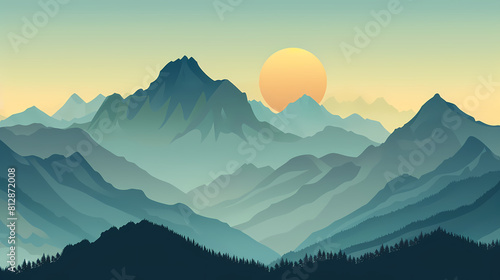 low square mountain ridge Stock vector illustration