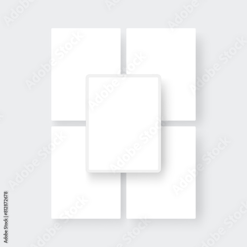 Clay Tablet App Screen Vertical Mockup For Showing Your Mobile Designs. Vector Illustration