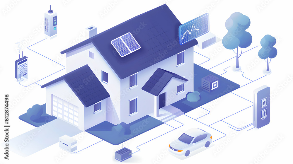 Home Health Monitoring System Concept   Manage Your Health from the Comfort of Home with Simple Flat Design Icon in Isometric Scene