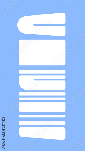 Obraz na płótnie Blue Stacked Bars Abstract - Modern Minimalist Graphic Design Vector Background w salonie