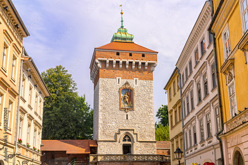 Fototapeta premium St. Florian's Gate in Old Town of Krakow, Poland
