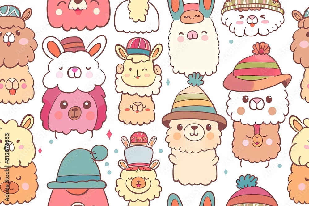 A cute and simple cartoon design featuring A cute and simple cartoon design featuring