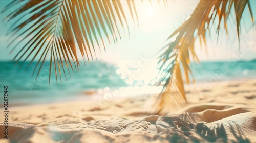 Summer holidays beach background : Generative AI photo