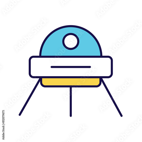 sputnik with white background vector stock illustration