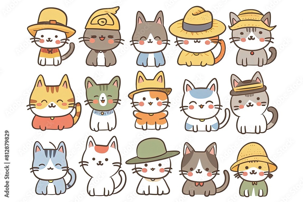 A cute and simple cartoon design featuring A cute and simple cartoon design featuring