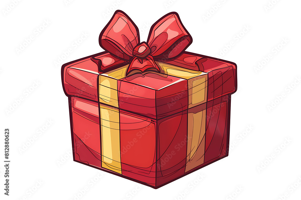 Gift box with bow on white background Gift box with bow on white background
