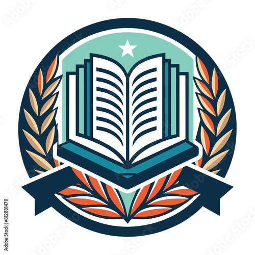 An open book displayed against the backdrop of a cityscape, Craft a clean and understated logo for a book publishing brand