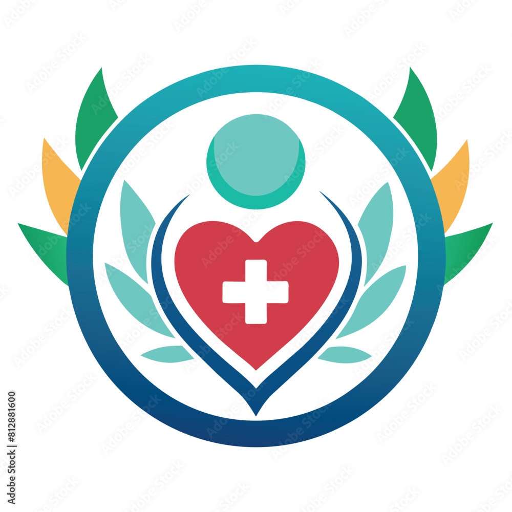 A minimalist emblem featuring a heart with a cross symbol inside, Craft ...