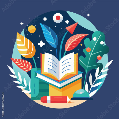 A plain book sits atop a wooden table, Craft a simple yet impactful design for a book publishing firm