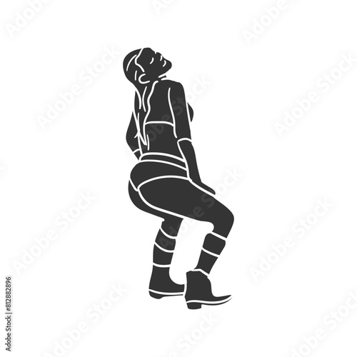 Latin Dance Icon Silhouette Illustration. Woman Vector Graphic Pictogram Symbol Clip Art. Doodle Sketch Black Sign.