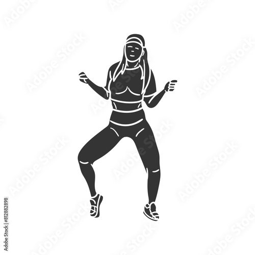Latin Dance Icon Silhouette Illustration. Woman Vector Graphic Pictogram Symbol Clip Art. Doodle Sketch Black Sign.