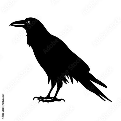 raven crow silhouette Flat Icon vector illustration Clipart