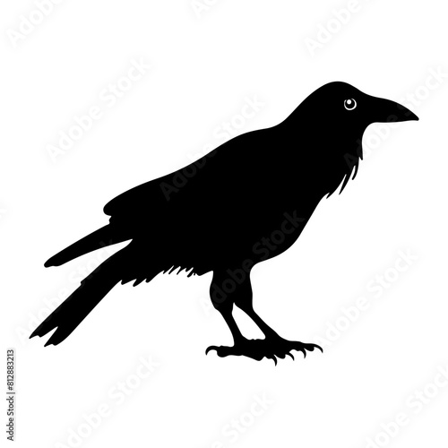 raven crow silhouette Flat Icon vector illustration Clipart photo