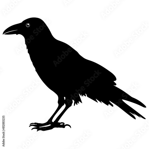 raven crow silhouette Flat Icon vector illustration Clipart