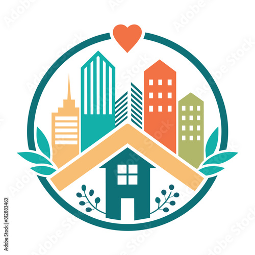 A minimalist logo design for a real estate agent, featuring a house icon and the agents name, Create a minimalist logo for a charity that works to end homelessness in urban areas