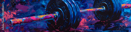 sports wallpaper abstract graphics fitness barbell crossfit for web design banner copy space