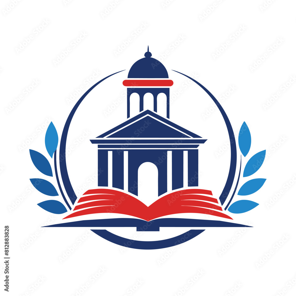 A book with a miniature building constructed on top of it showcasing a unique architectural concept, Create a minimalist logo for an educational institution, minimalist logo