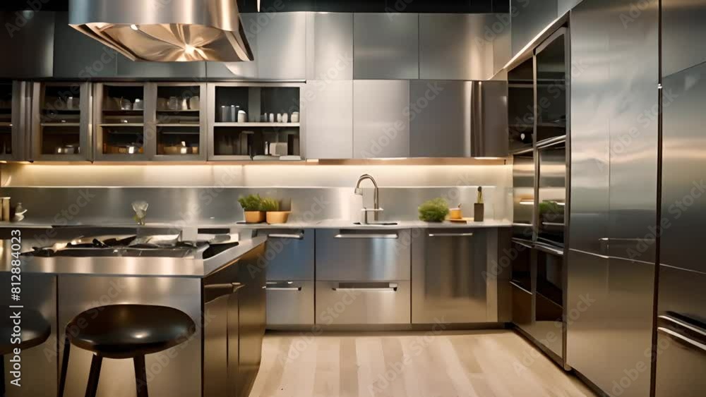 Modern Kitchen With Stainless Steel Appliances Generative AI Modern Kitchen With Stainless Steel Appliances Generative AI