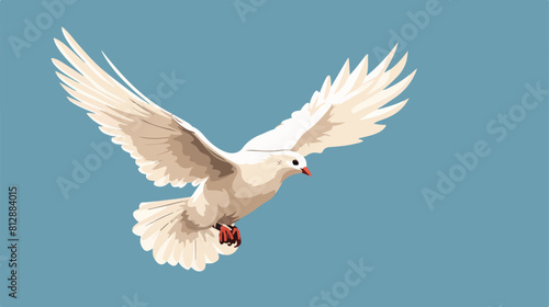 Free flying white dove sketch style vector illustra