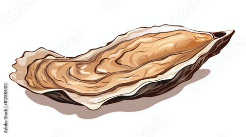 Fresh oyster sketch style vector illustration isola