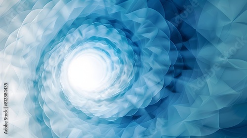 Mesmerizing Blue and White Vortex - Optical Depth Effect in Hypnotizing Digital Artwork