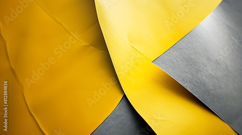 abstract modern handmade paper background in ultimate gray and illuminating yellow colors : Generative AI